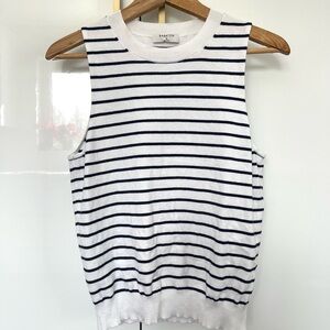 Babaton Navy and White Striped Tank Top